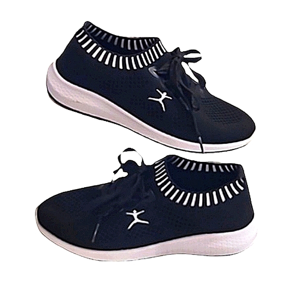 Danskin Peace Two-Tone Sneaker Vegan Low Top Lace Up Athletic Stretch Knit Shoe